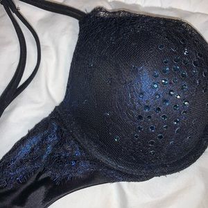 Dark blue sparkle Victoria’s Secret push up bra